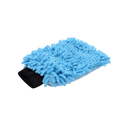 Gant de lavage microfibre bleu 22 cm x 18 cm