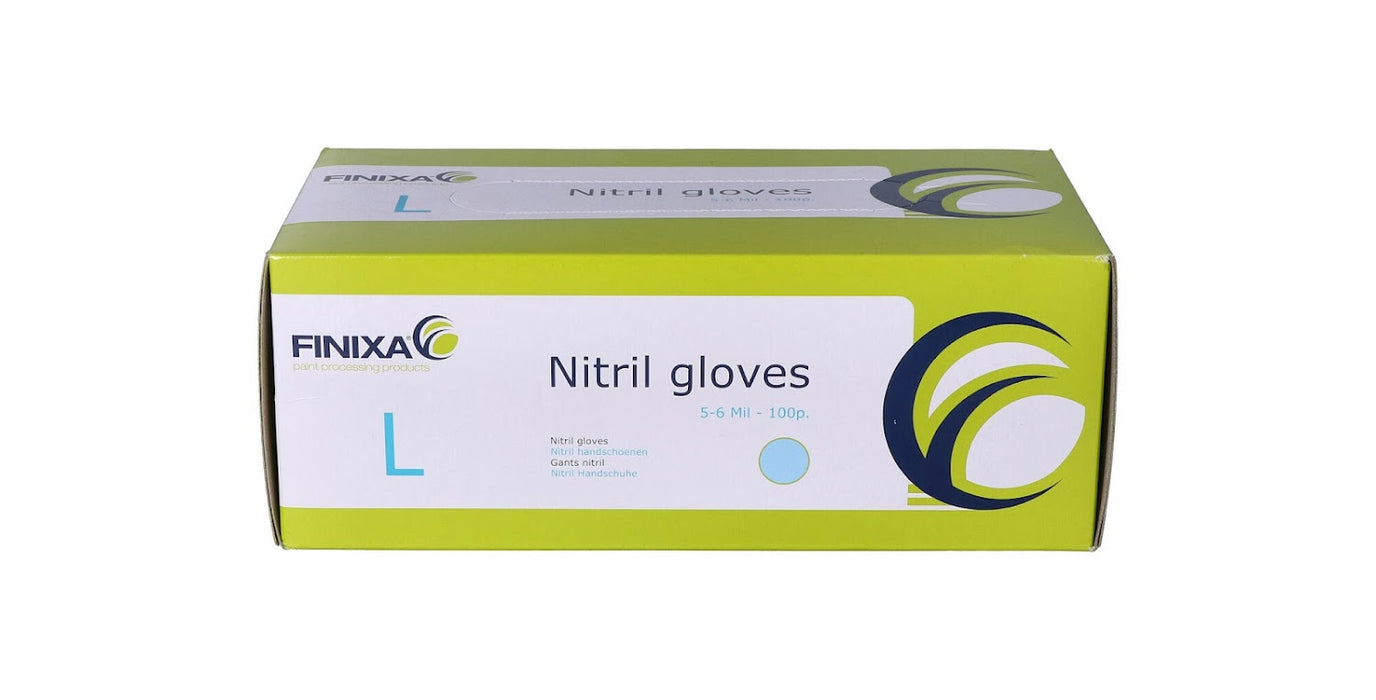 FINIXA Gants Jetables en Nitrile Bleu - 100 pièces M - 08