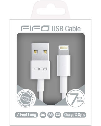 FIFO USB CABLE IPHONE WHITE 7 FEET