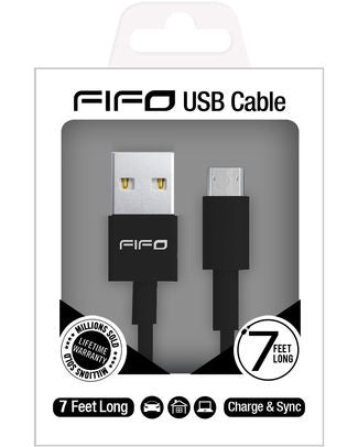 FIFO USB CABLE TYPE C BLACK 7 FEET